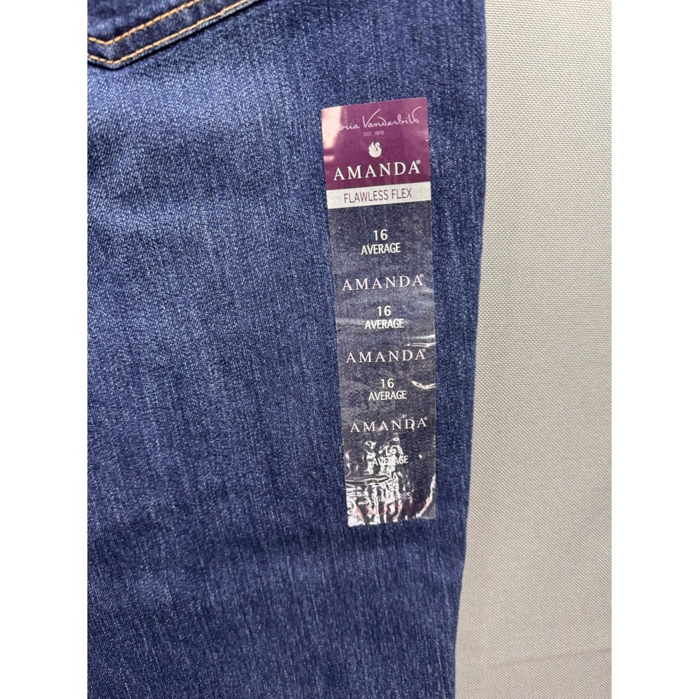 Gloria Vanderbilt Amanda Tapered‎ Leg Classic Rise Dark Wash Jeans Womens 16 NEW - Picture 12 of 13